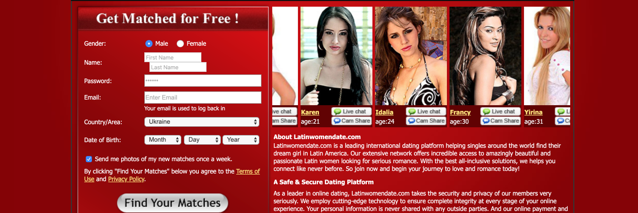 LatinWomenDate Registration